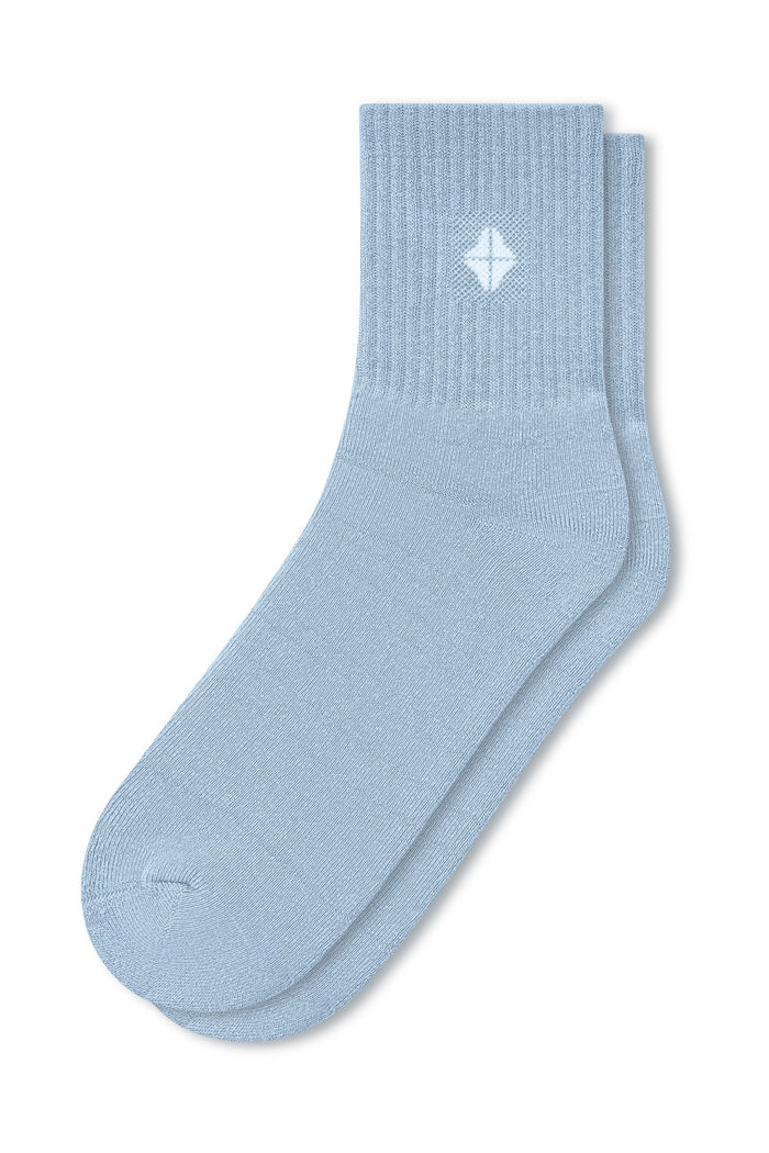 Adult Crew Socks in Breeze on a white background