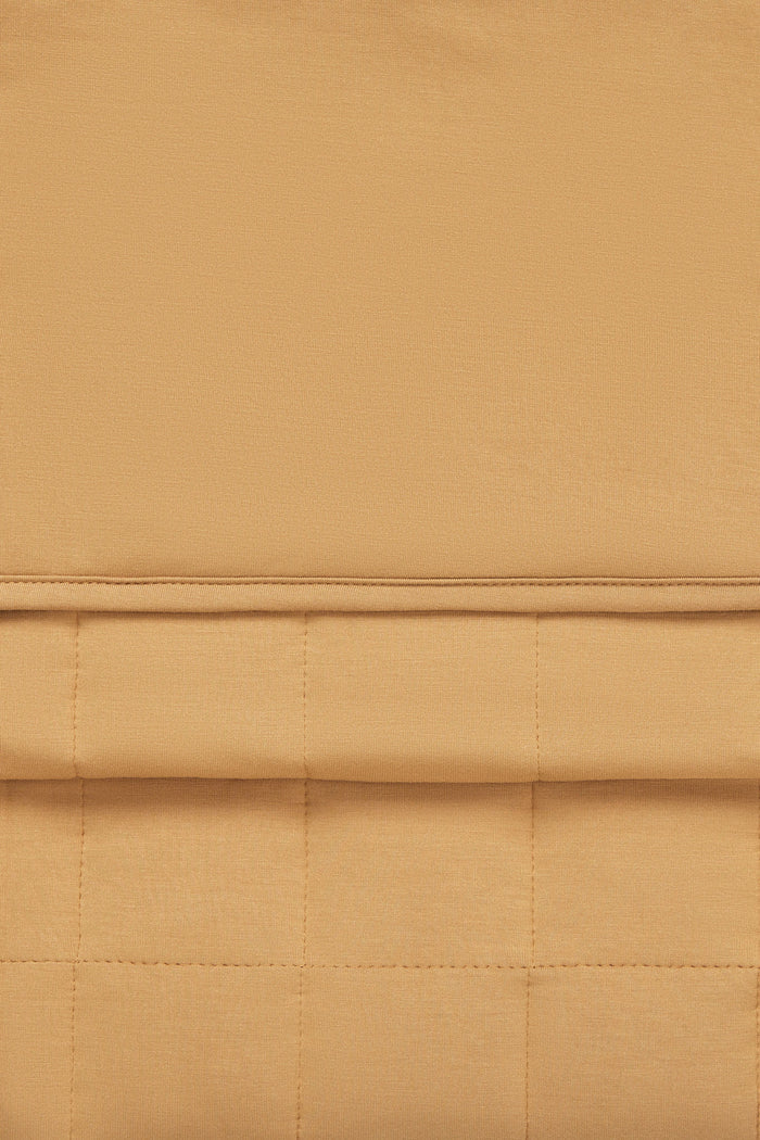 Front and Back side of Adult Quilted Blanket in Ochre 2.5