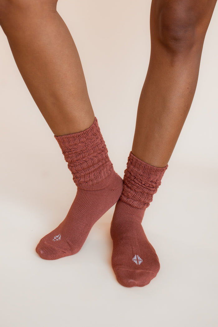 Adult Scrunch Socks in Ember