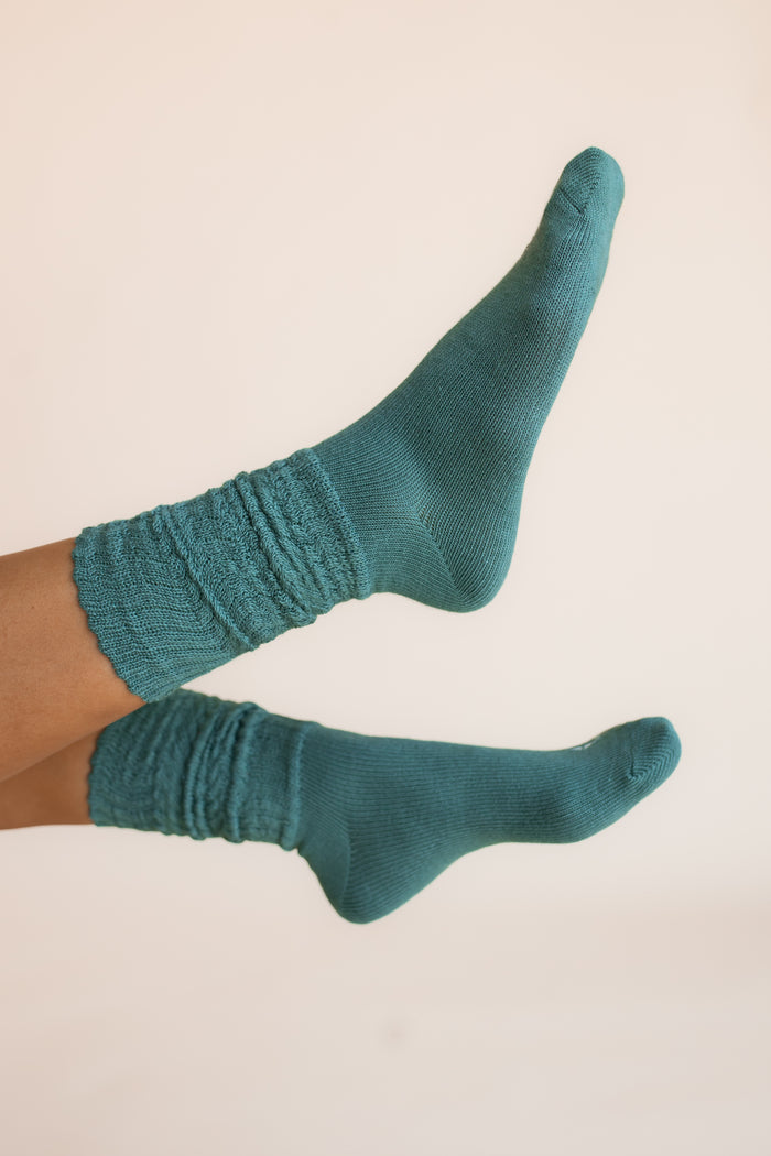 Adult Scrunch Socks in Pine