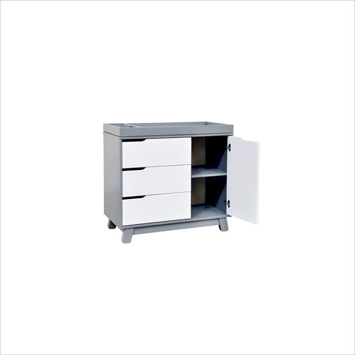 Babyletto Hudson Dresser with Changer Tray in Grey/White