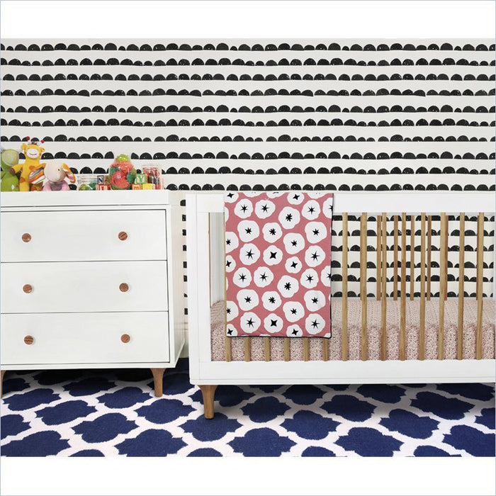 Babyletto Lolly 3-In-1 Crib and Dresser Set in White and Natural
