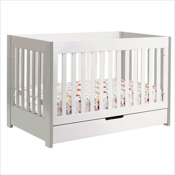 Babyletto Mercer 3 in 1 Convertible Wood Crib in Grey/White