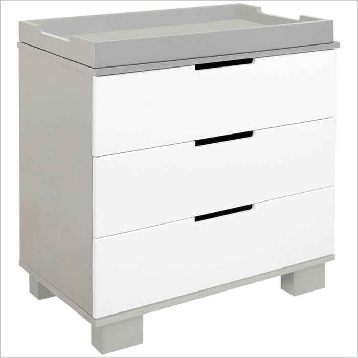 Babyletto Modo 3-Drawer Wood Changing Table in Grey and White