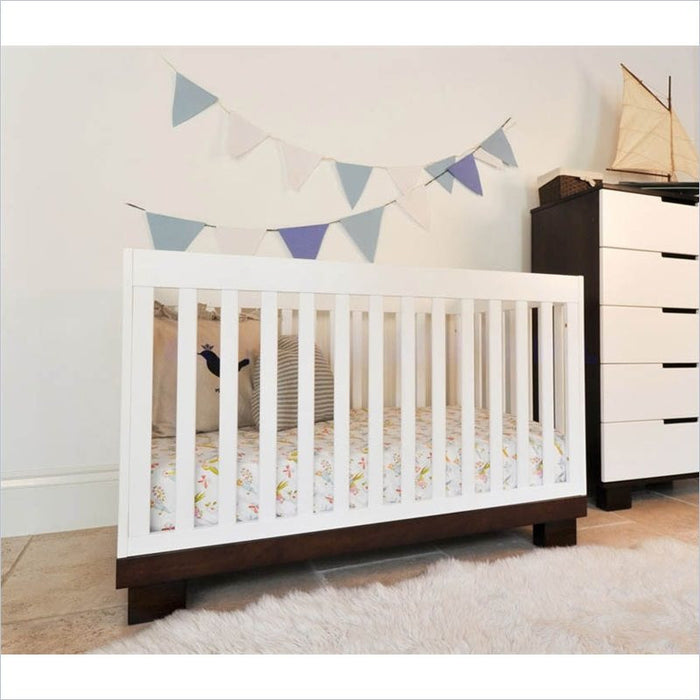 Babyletto Modo 3 in 1 Convertible Wood Crib in Two-tone White/Espresso