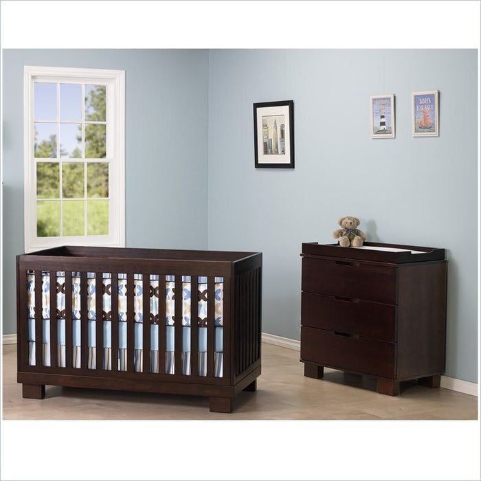 Babyletto Modo 3 in 1 Convertible Wood Crib with Toddler Rail in Espresso