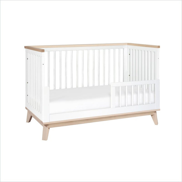 Babyletto Scoot 3-in-1 Convertible Crib in White and Washed Natural Finish