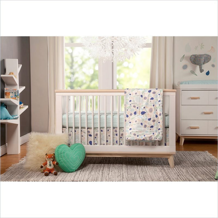 Babyletto Scoot 3-in-1 Convertible Crib in White and Washed Natural Finish