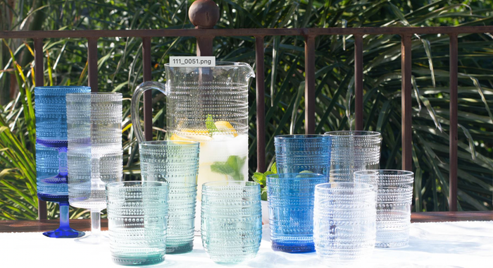 Beaded DOF Shatterproof Premium Plastic Drinkware Collection: Clear