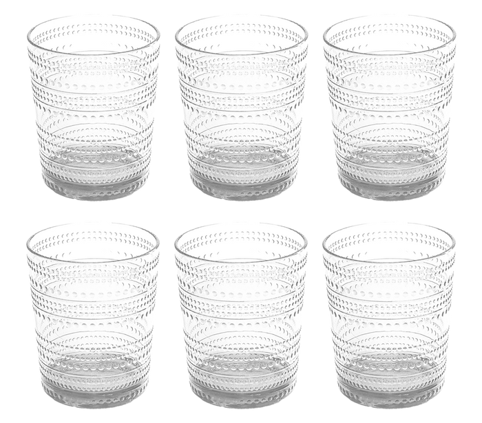 Beaded DOF Shatterproof Premium Plastic Drinkware Collection: Clear
