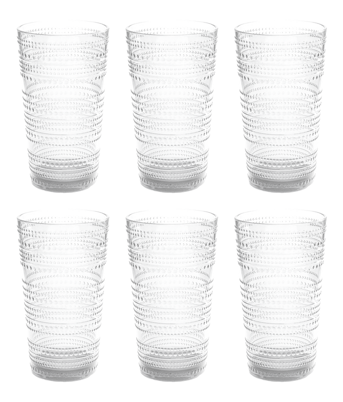Beaded Tall Tumbler Shatterproof Premium Plastic Drinkware: Clear