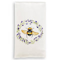 Bee with Lavender Wreath: Dishtowel / -