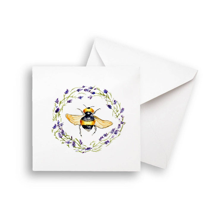 Bee with Lavender Wreath: Dishtowel / -