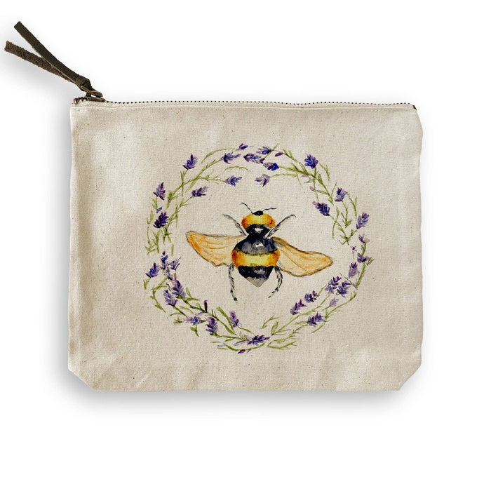 Bee with Lavender Wreath: Dishtowel / -