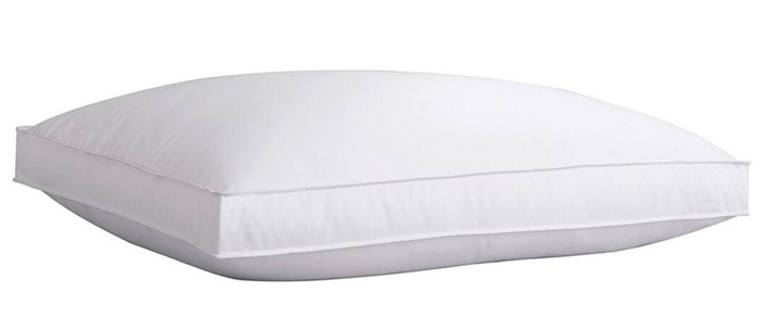 The Best Western® Dreammaker Gusseted Pillow by HD Supply is a single, rectangular white pillow with a smooth, plush surface and slightly raised edge, offering medium-firm support—perfect for hotel-quality comfort.