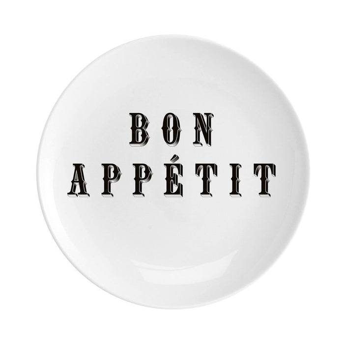 Bon Appetit Fine China 8" Plate - Chase and Wonder - Proudly Made in Britain