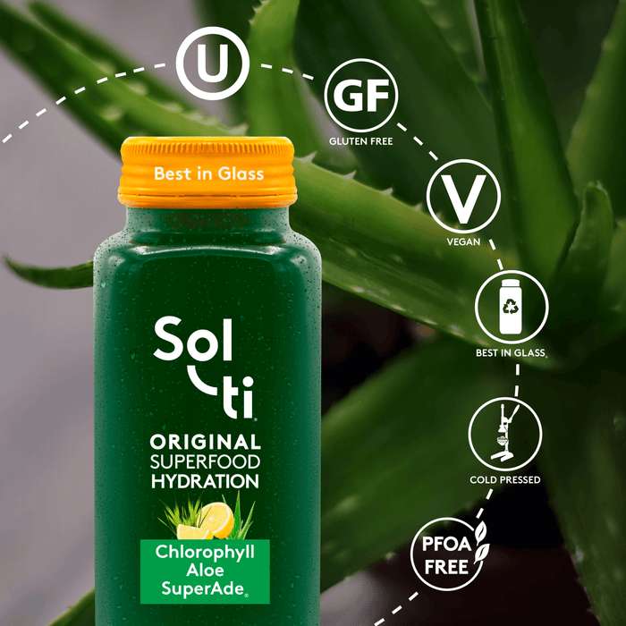 Chlorophyll Aloe SuperAde; kosher, gluten-free, vegan, glass bottle, cold-pressed, PFAS FREE