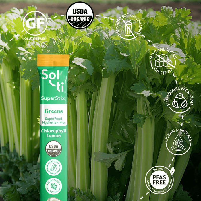 Chlorophyll Sol-ti SuperStix; gluten-free, USDA organic, no added sodium or cane sugar, sustainably packaged, PFAS-Free