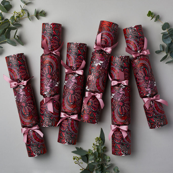"Christmas Jewels" Luxury Candle Christmas Crackers by Chase and Wonder, hand-rolled luxury crackers with illustrated design