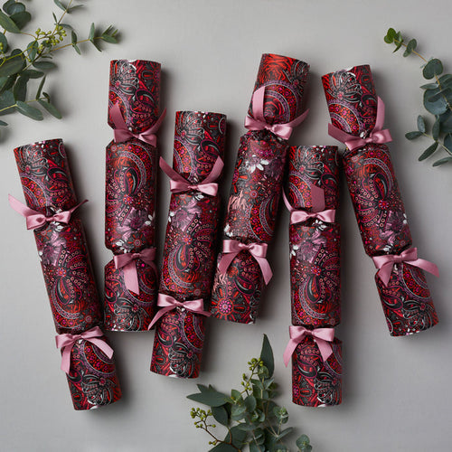 "Christmas Jewels" Luxury Candle Christmas Crackers by Chase and Wonder, hand-rolled luxury crackers with illustrated design