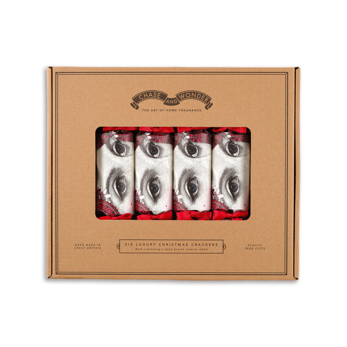 "Christmas Lady" Luxury Candle Christmas Crackers luxury Christmas crackers by Chase and Wonder, hand-rolled in Cheshire