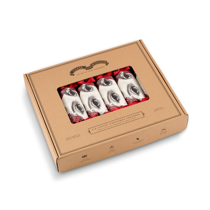 "Christmas Lady" Luxury Candle Christmas Crackers luxury Christmas crackers by Chase and Wonder, hand-rolled in Cheshire
