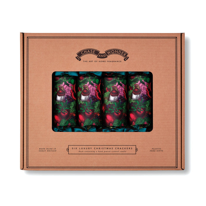 "Christmas Robin" Luxury Candle Christmas Crackers Christmas cracker opened to reveal the scented candle gift inside
