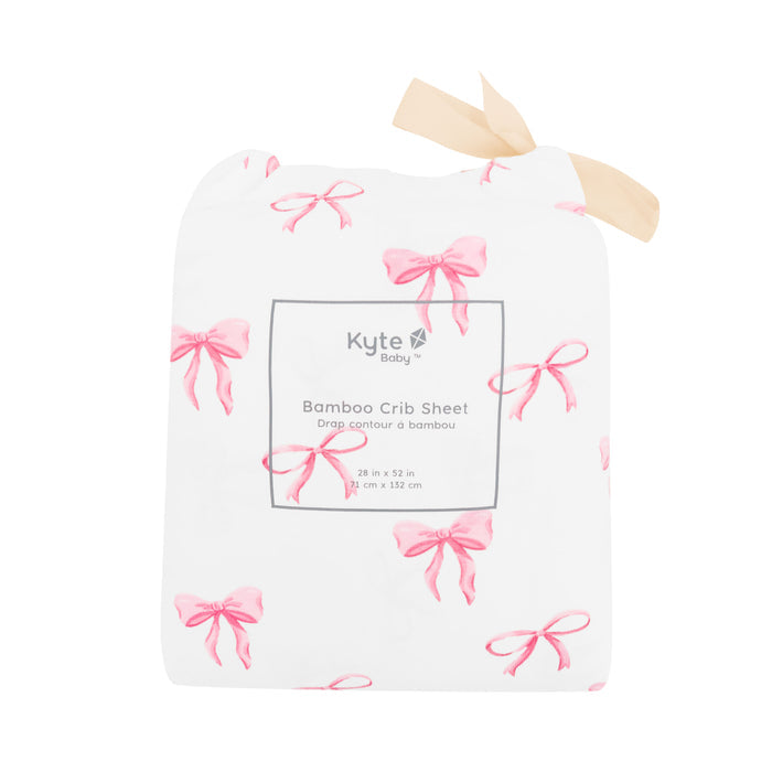 Bow Crib Sheet in bag