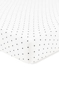 Crib Sheet in Midnight Polka Dot on white background