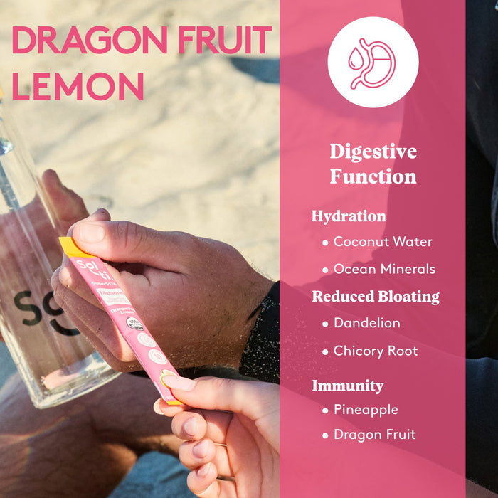 Sol-ti SuperStix Dragon Fruit Lemon stick, benefits: Hydration, reduced bloating and immunity