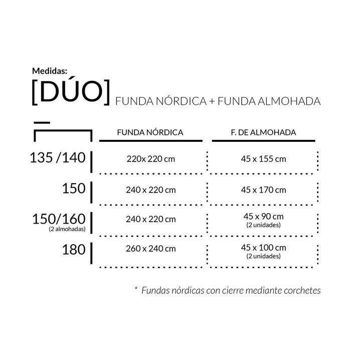Dúo funda nórdica + almohada Sophia blanco