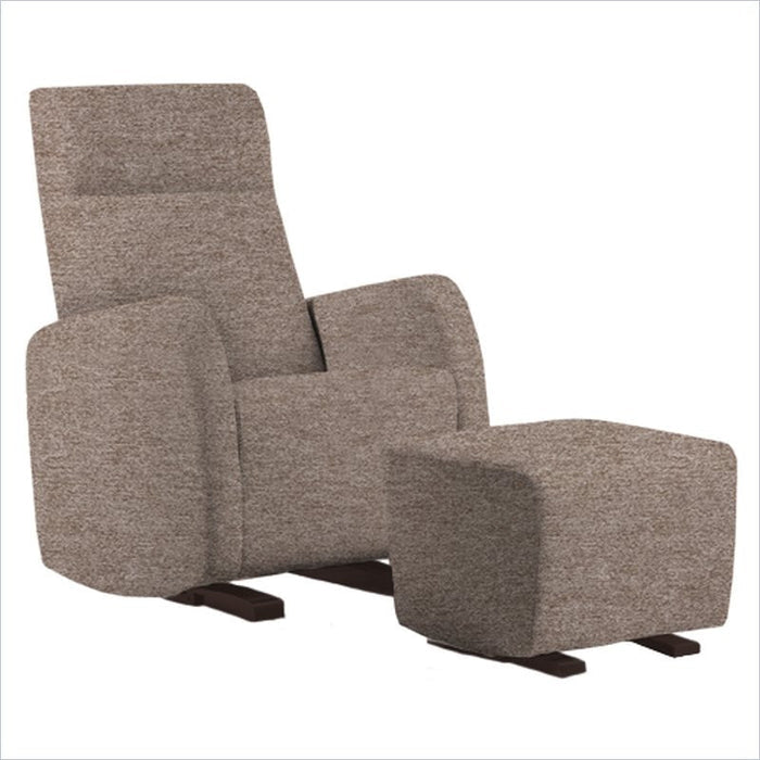 Dutailier Etna Upholstered Espresso Glider Chair in Bread