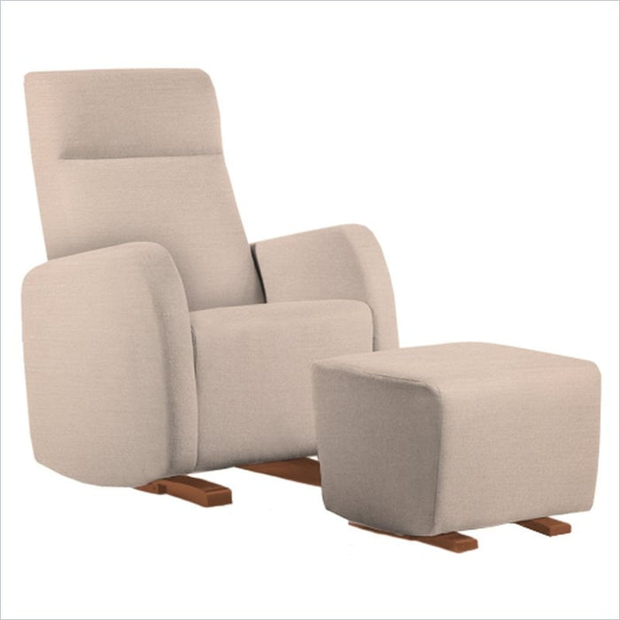 Dutailier Etna Upholstered Harvest Glider Chair in Cream