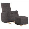 Dutailier Etna Upholstered Natural Glider Chair in Pebble