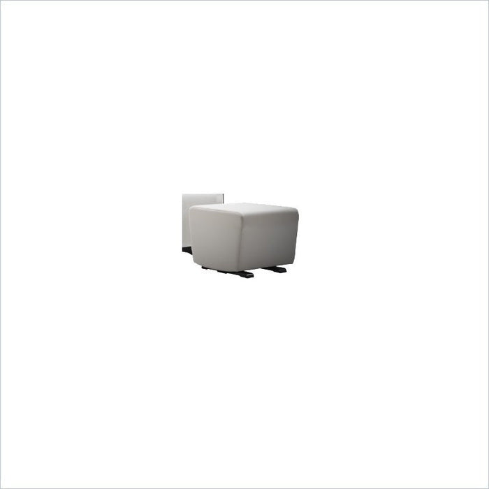 Dutailier Fogo Espresso Upholstered Ottoman in Cloud