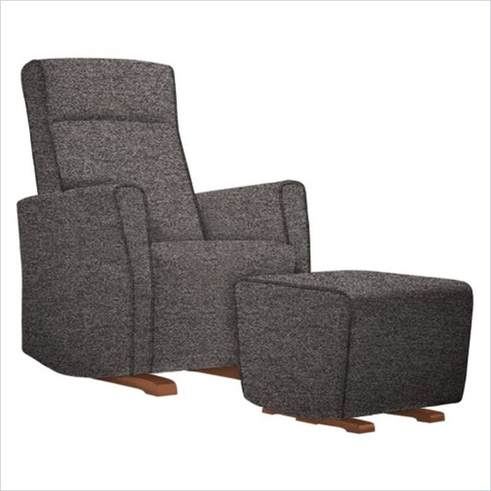 Dutailier Fogo Upholstered Harvest Glider Chair in Stone