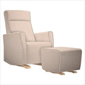 Dutailier Fogo Upholstered Natural Glider Chair in Cream
