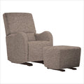 Dutailier Laki Upholstered Espresso Glider Chair in Bread