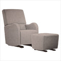 Dutailier Laki Upholstered Espresso Glider Chair in Cloud