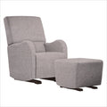 Dutailier Laki Upholstered Espresso Glider Chair in Snow