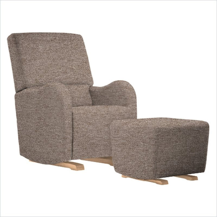 Dutailier Laki Upholstered Natural Glider Chair in Bread