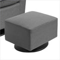 Dutailier Moderno Capuccino Ottoman with Round Base in Gray