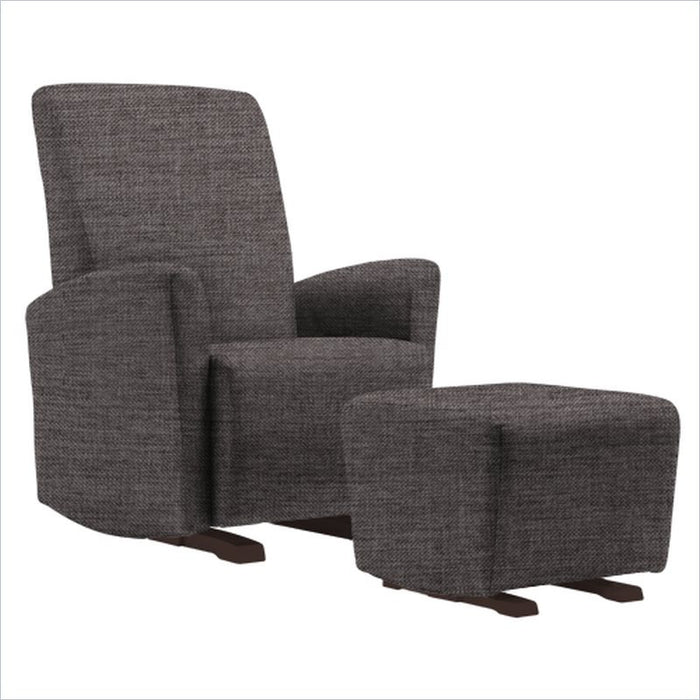 Dutailier Pico Upholstered Espresso Glider Chair in Pebble