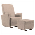 Dutailier Pico Upholstered Espresso Glider Chair in Sand