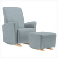 Dutailier Pico Upholstered Natural Glider Chair in Blue