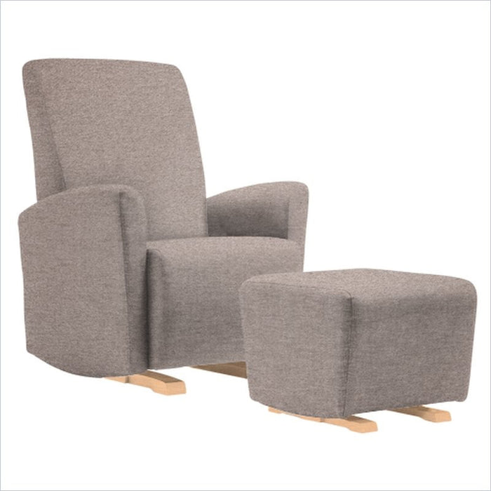 Dutailier Pico Upholstered Natural Glider Chair in Cloud