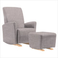 Dutailier Pico Upholstered Natural Glider Chair in Snow