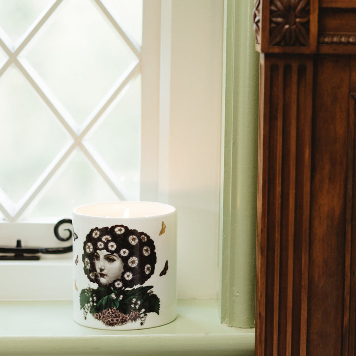 Eden 3 Wick Scented ceramic candle by Chase and Wonder, fine china with 22ct gold