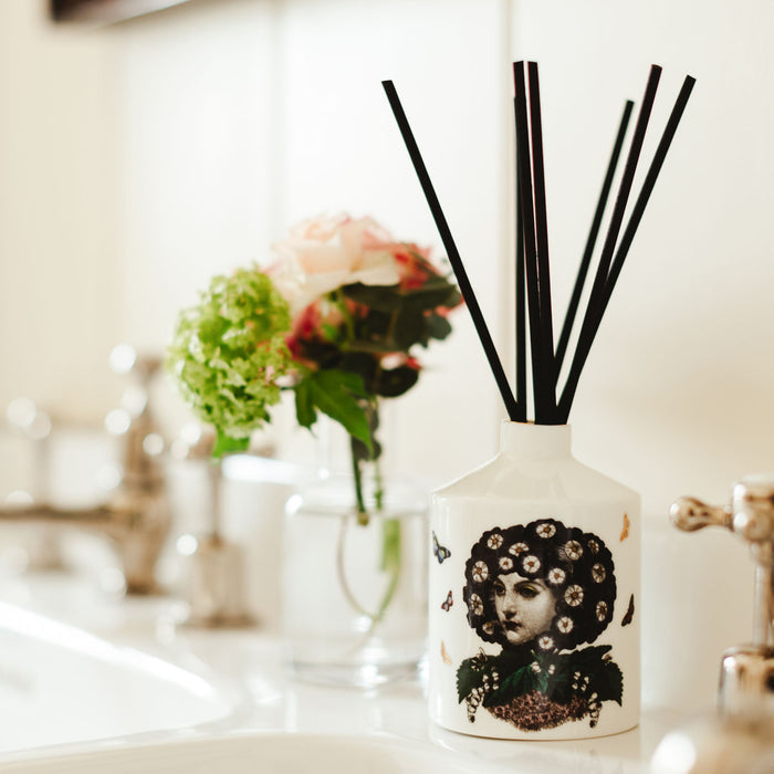 Eden ceramic reed diffuser by Chase and Wonder, fine china with 22ct gold