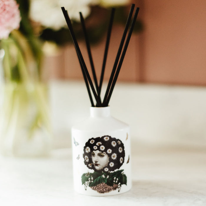 Eden ceramic reed diffuser by Chase and Wonder, fine china with 22ct gold